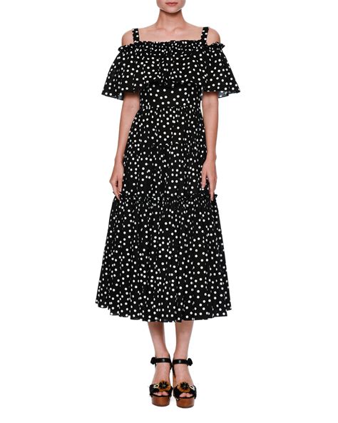 dolce gabbana sleeveless polka dot ruffle dress|neiman marcus dolce and gabbana.